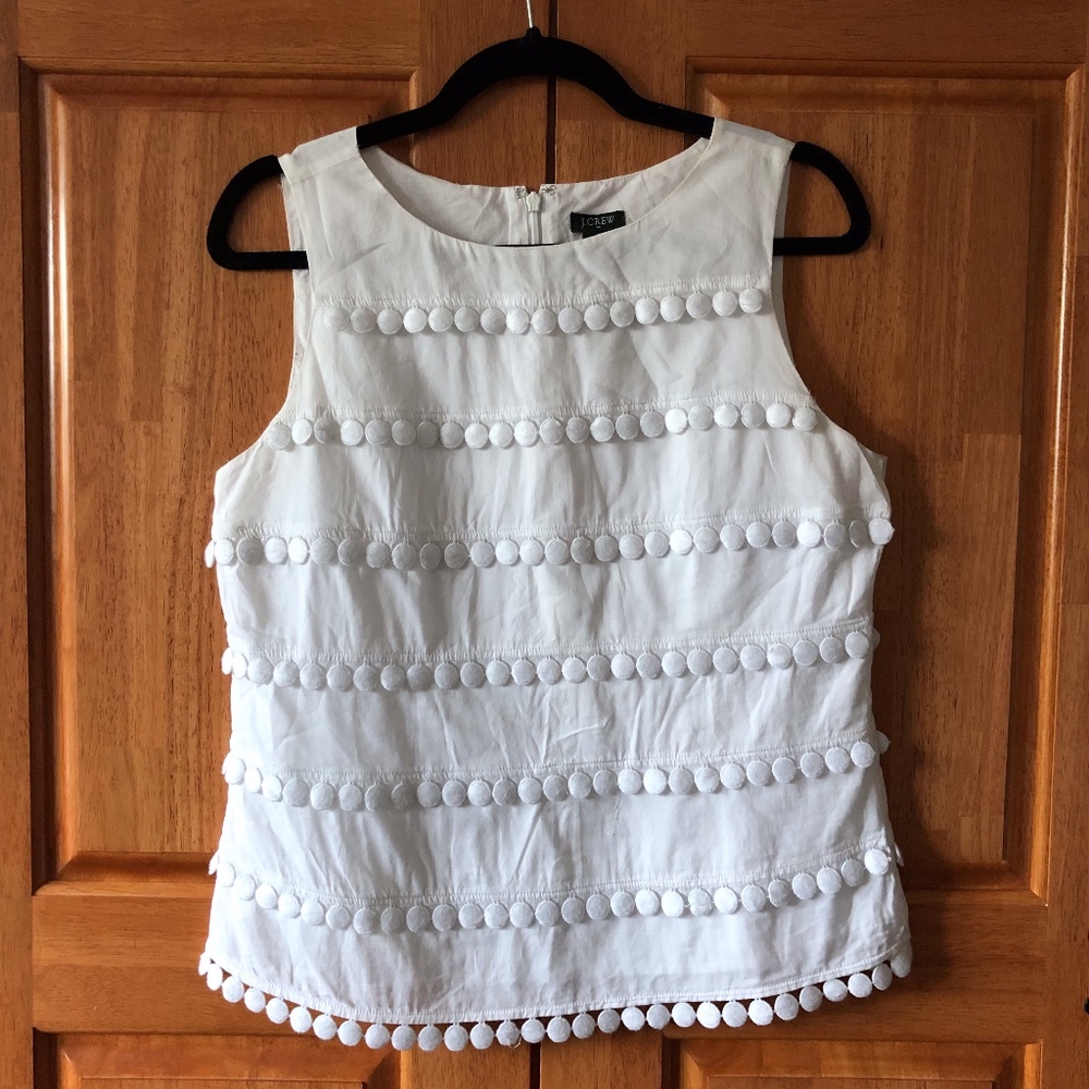 White Sleeveless J. Crew Factory Blouse